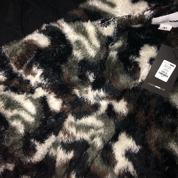 Fashion Nova Camo Fluffy Jean Jacket - Picture 4 of 4